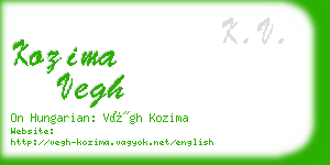 kozima vegh business card